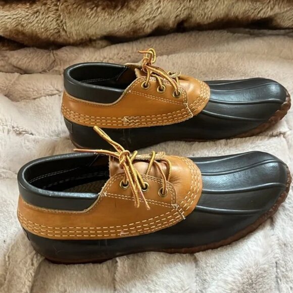 Vintage LL Bean Original Maine Hunting Shoe Leather Duck 3 Hole USA - Picture 3 of 11